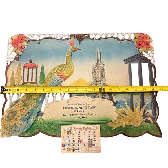 Vintage 1962 Die Cut Calendar Hochstedler's Service Station & Garage West German - Picture 4 of 9